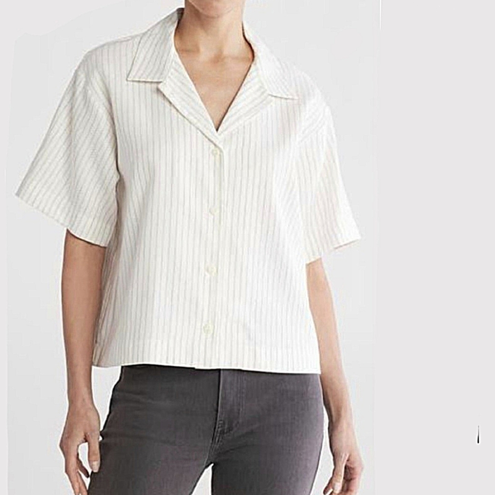 rag & bone Cream Striped Button-Down Shirt
